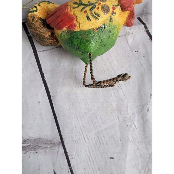 Rooster Primitive Folk art Decor 4.5" Rison and twisted wire Ornament Countrycor - Picture 3 of 8